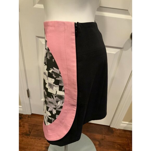 Tibi Black, White & Pink Floral Mini Skirt, Size 2 (US), NWT! $275 - Picture 4 of 6